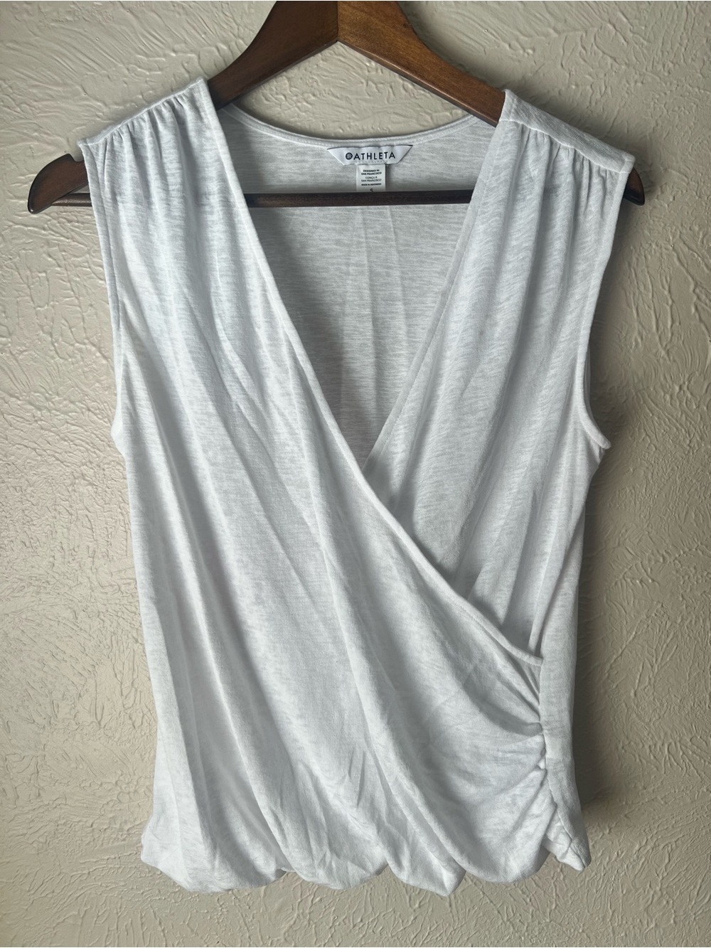 Athleta Breezy Wrap Tank Top | White | Size Small Petite (SP)